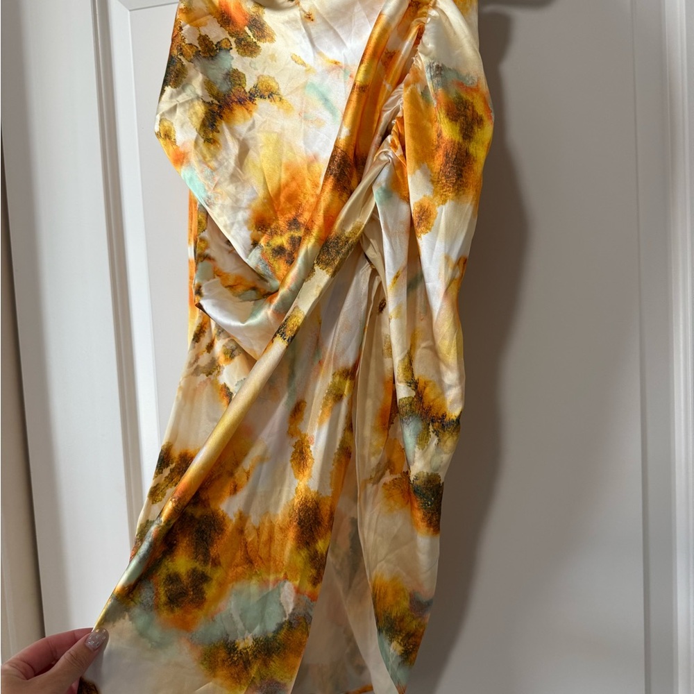 Cider Yellow Orange Maxi Skirt with Slit